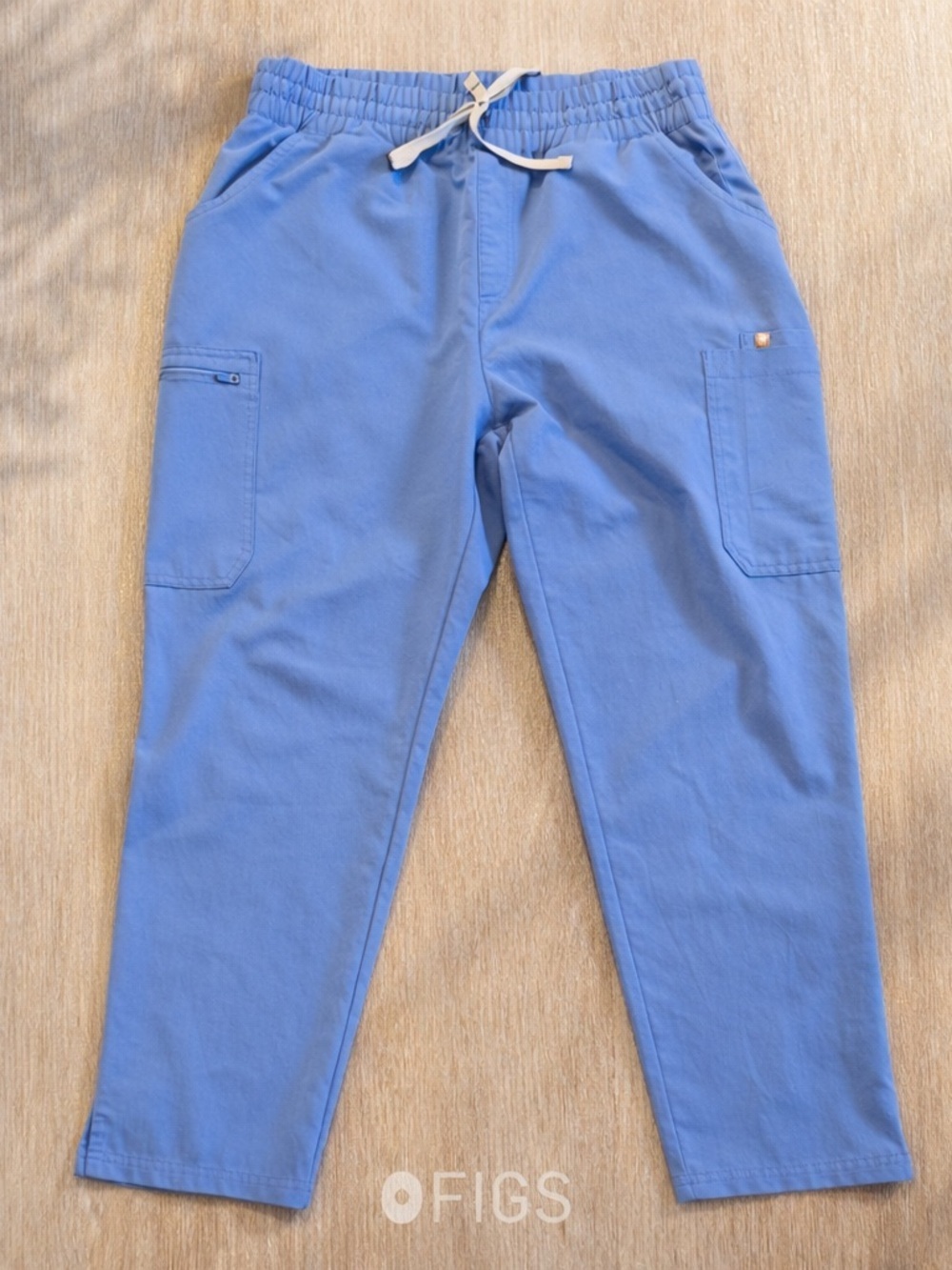 FIGS Men’s Cargo Scrub Pants Large Blue Technical Collection Drawstring Stretch